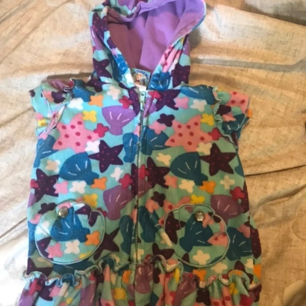 Purple Baby girl swim suit and swim towel shirt set‎